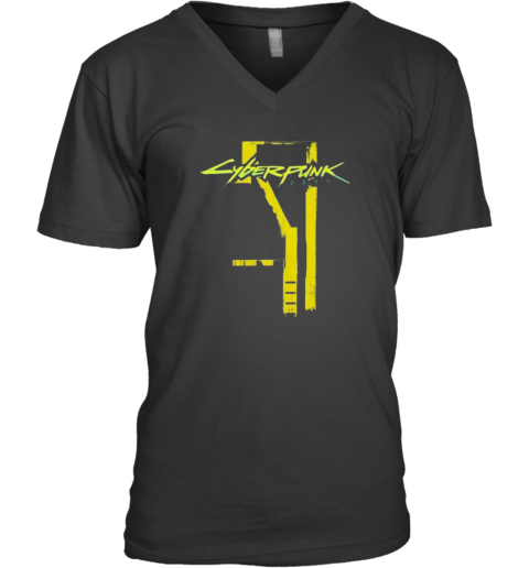 Cyberpunk 2077 Logo V Neck T Shirt