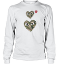 Cdg Play Camo Double Heart Long Sleeve T Shirt