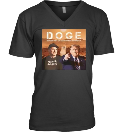 Elon Musk And Trump Doge Department Of Government Efficiency 2024 V Neck T Shirt