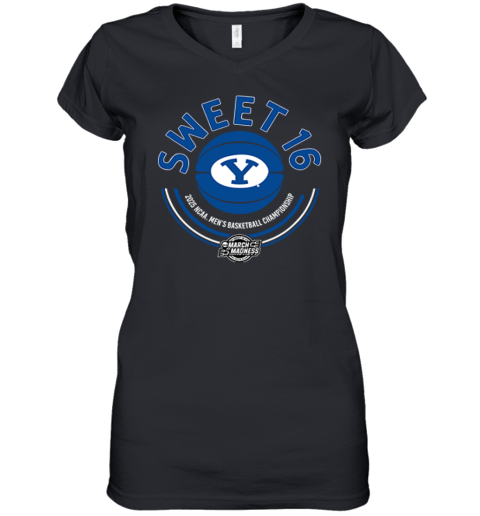 Byu Cougars Basketball 2025 March Madness Sweet Sixteen Women039S V Neck T Shirt