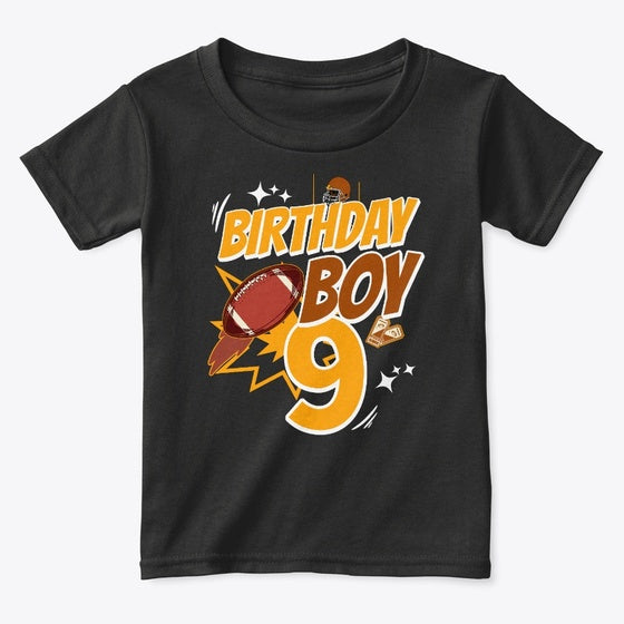 9th Birthday Football Fan Graphic T Shirt