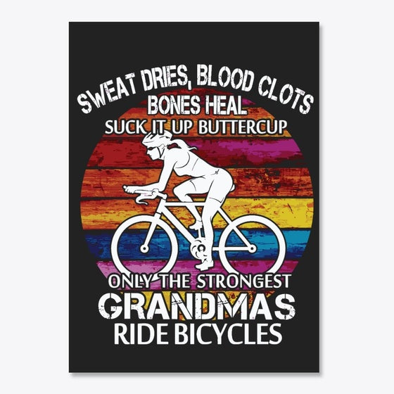 Strong Bicycle Grandma Sticker Apparel Streetwear Style Fan Favorite
