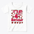 4th Birthday Strawberry Graphic T Shirt