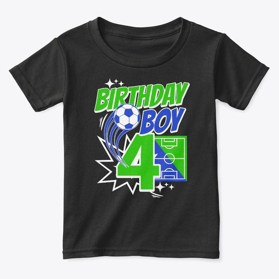 4th Birthday Soccer Fan Graphic T Shirt