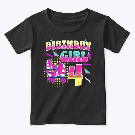 4th Birthday Roller Skate Rolle Graphic T Shirt