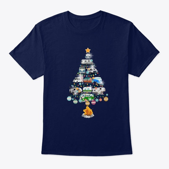Christmas Campers Tree Graphic T Shirt