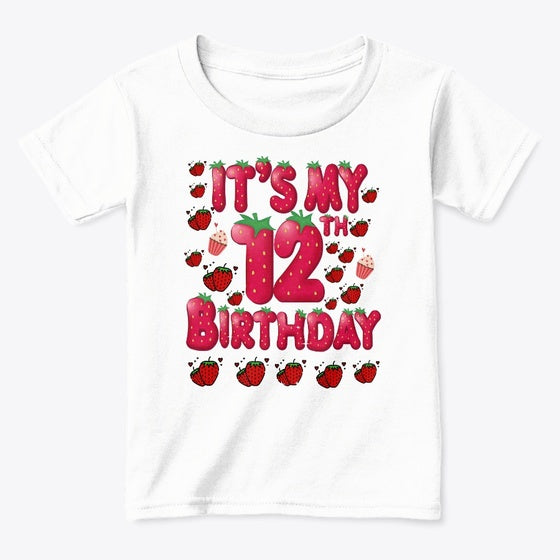 12th Birthday Strawberry Graphic T Shirt