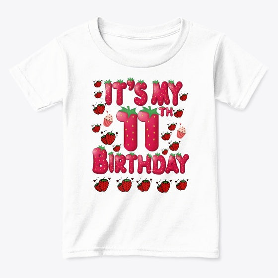11th Birthday Strawberry Graphic T Shirt