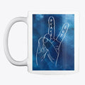 BLUE TIE DYE PEACE OUT WHITE LOGO | Premium Unisex T-Shirt