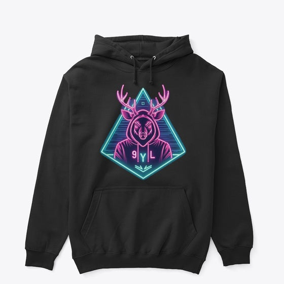 9YL Purple and cyan neon deer collection Apparel Streetwear Style Gift Ready