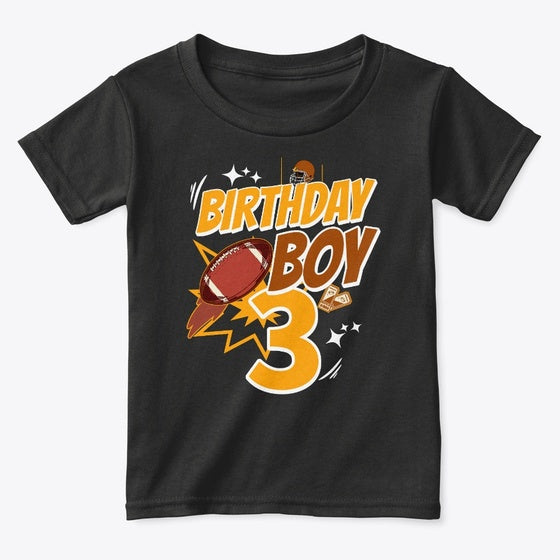 3rd Birthday Football Graphic T Shirt