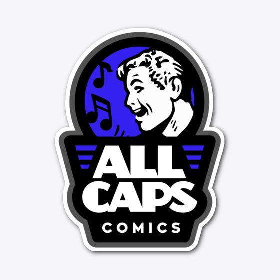 ALL CAPS COMICS LOGO Dark Blue Shirt