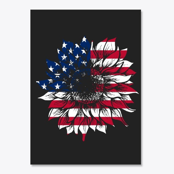 American Flag Sunflower | Premium Unisex T-Shirt
