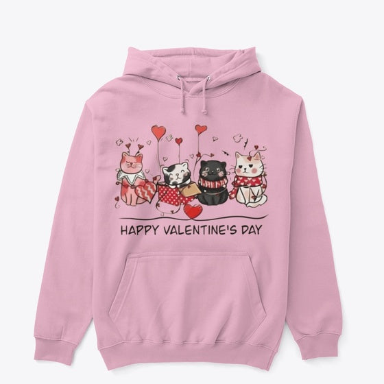 Cute Cat Valentine Sweatshirt T Shirt Trending US Daily Wear