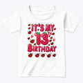 13th Birthday Strawberry Graphic T Shirt