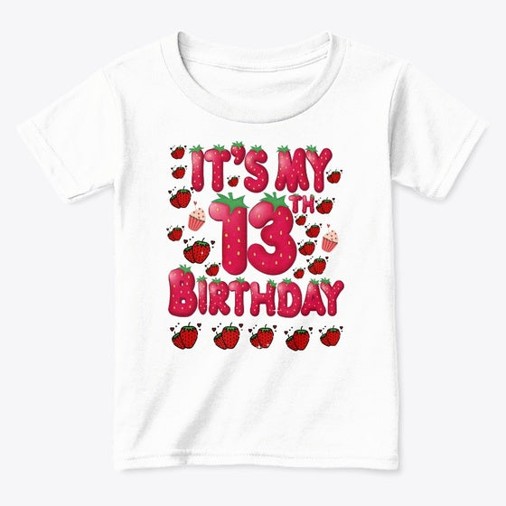 13th Birthday Strawberry Graphic T Shirt