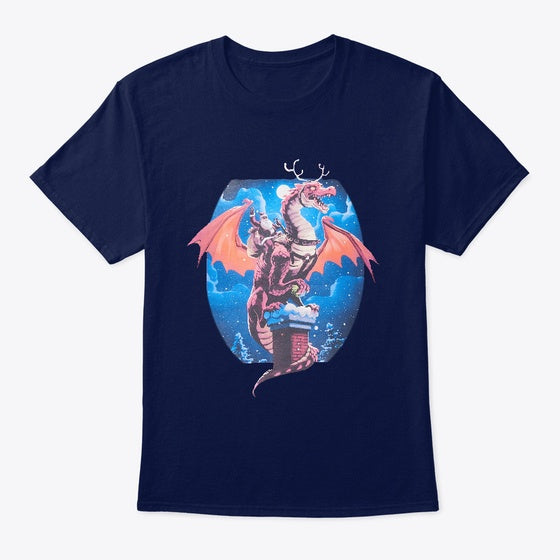 Santa Riding A Dragon | Fantasy Graphic Tee for Everyday Style