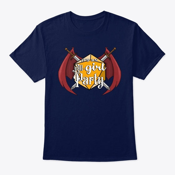 All-Girl Party T-Shirt in Navy | Fantasy Graphic Tee for Everyday Style
