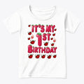 1st Birthday Strawberry Graphic T Shirt