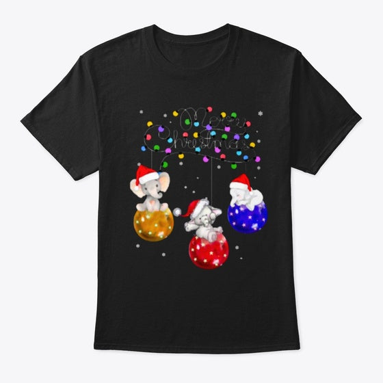 Elephant Christmas Light Graphic T Shirt