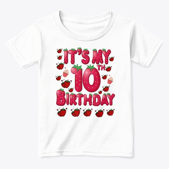 10th Birthday Strawberry Graphic T Shirt