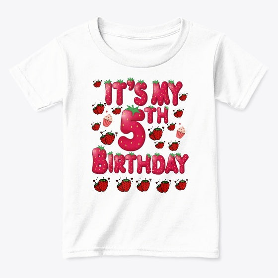 5th Birthday Strawberry Graphic T Shirt