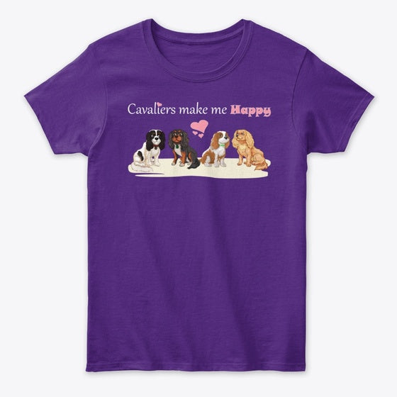 Cavalier King Charles Spaniels Happy | Premium Unisex T-Shirt, Trending Graphic Tee