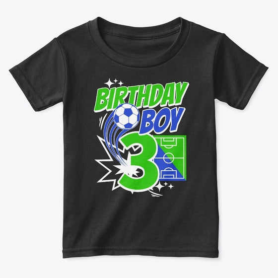 3rd Birthday Soccer Fan Graphic T Shirt