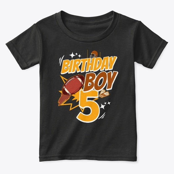 5th Birthday Football Graphic T Shirt