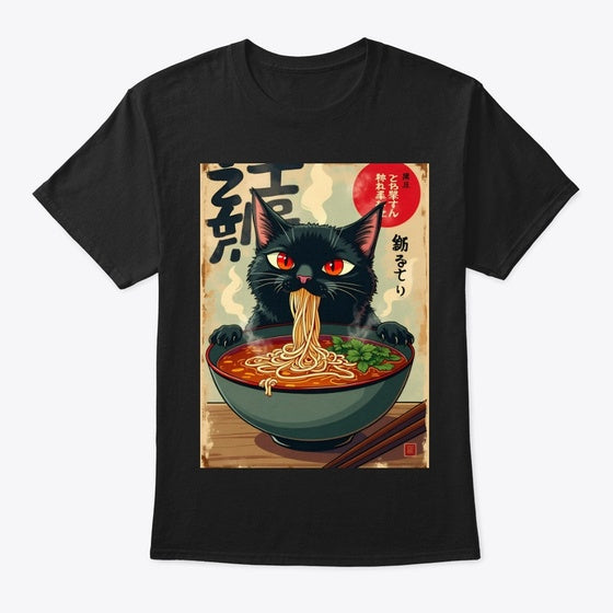 Ramen Noodles Cat Kawaii Retro Anime Apparel Viral TikTok Fan Favorite