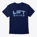 Lift Like a Girl Blue Barbell Logo | Premium Unisex T-Shirt