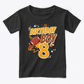 8th Birthday Football Fan Graphic T Shirt