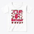 8th Birthday Strawberry Graphic T Shirt