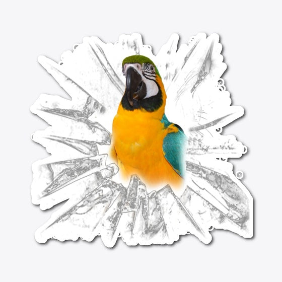 ln 1 parrot glass die cut | Premium Unisex T-Shirt, Trending Graphic Tee
