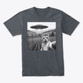 Cat Selfie With Alien UFO Funny Cat Apparel Premium Print Daily Wear