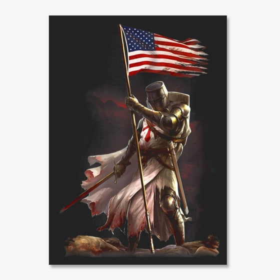 American Flag Knight Templar | Premium Unisex T-Shirt