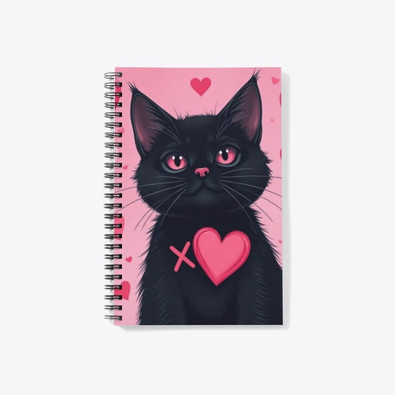 Cuddly Black Cat Pink Hearts Apparel Viral TikTok Fan Favorite