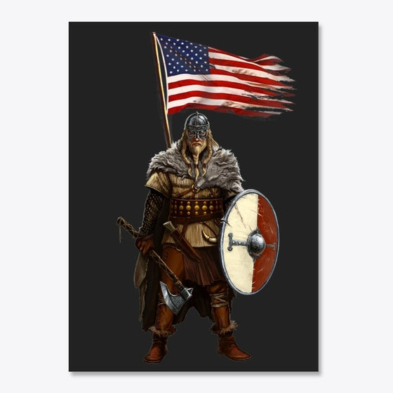 American Flag Viking Warrior | Premium Unisex T-Shirt