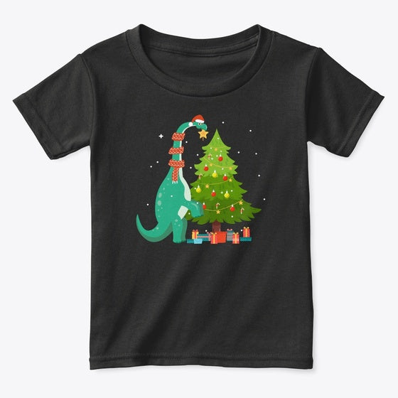 Dinosaur Christmas Tree Graphic T Shirt