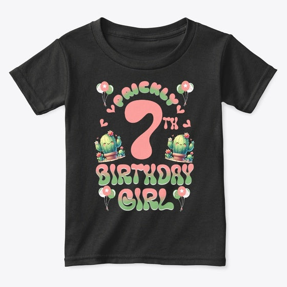 7th Birthday Cactus Graphic T Shirt