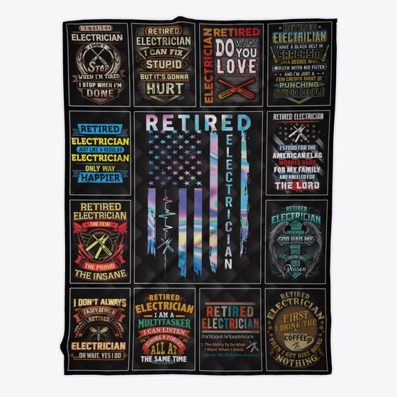 Retired Electrician Collage Graphic T Shirt