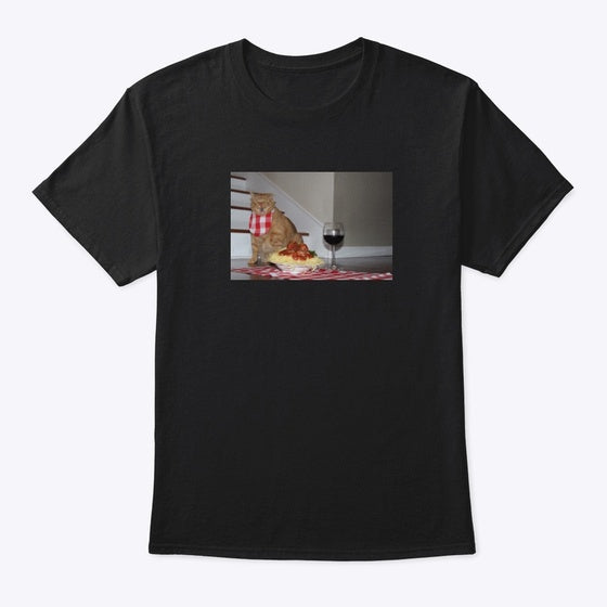 Pastacat48 Black Tee | Fantasy Graphic Tee for Everyday Style
