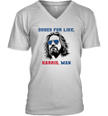 Dudes For Like Harris Man Tee White Dudes For Harris V Neck T Shirt