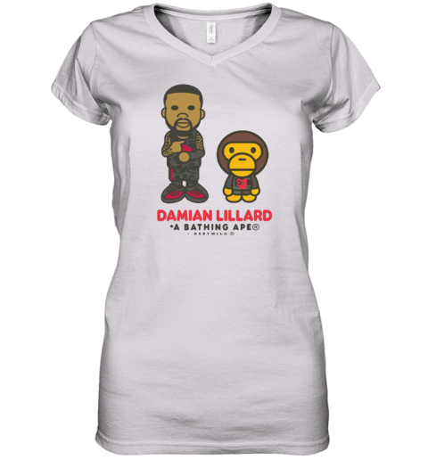 Damian Lillard X A Bathing Ape Baby Milo Women039S V Neck T Shirt