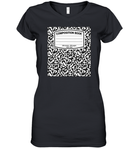 Composition Book Notebook Women039S V Neck T Shirt