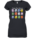 Color Our World Summer Reading 2025 Librarian Teacher Kids Women039S V Neck T Shirt