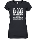 Army I Am A Dad Grandpa And A Veteran Nothing Scares Me Women039S V Neck T Shirt