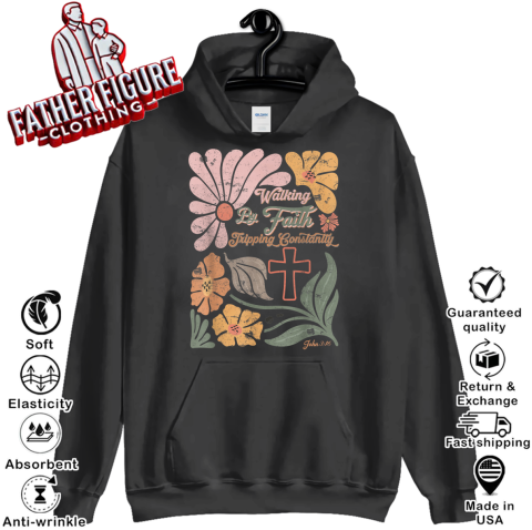 Boho Retro Christian Walking By Faith Tripping Constantly Hoodie