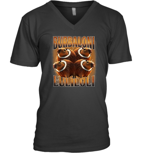 Burbaloni Luliloli Italian Brain Rot Capybara Meme V Neck T Shirt