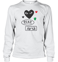 Cdg Play Logo With Black Heart Long Sleeve T Shirt